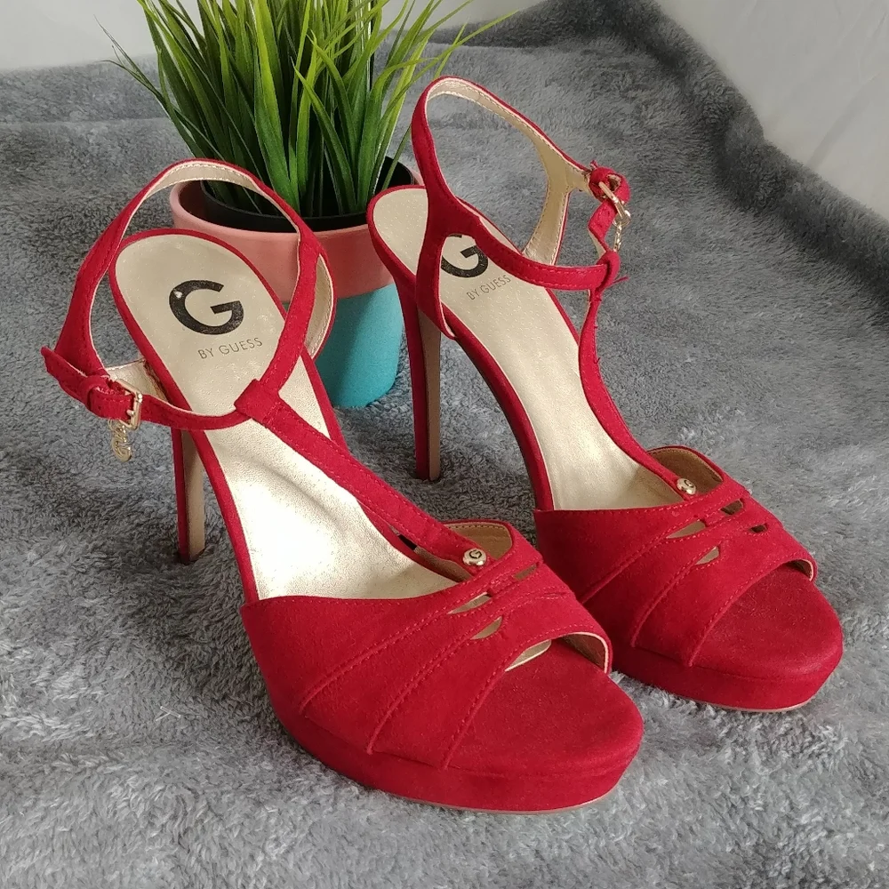 Guess Red Hot Shoes Platform Heels Size 10M